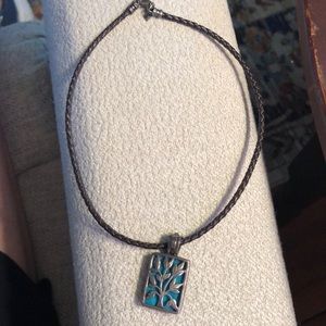 Silpada necklace with interchangeable pendant live laugh love tree of life.